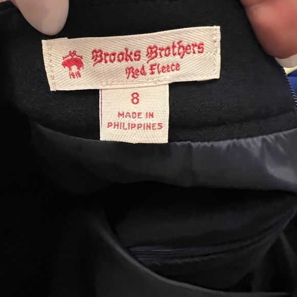 Brooks Brothers Red Fleece Wool Ruffled Skirt - Navy Blue - Size 8 - Picture 5 of 11